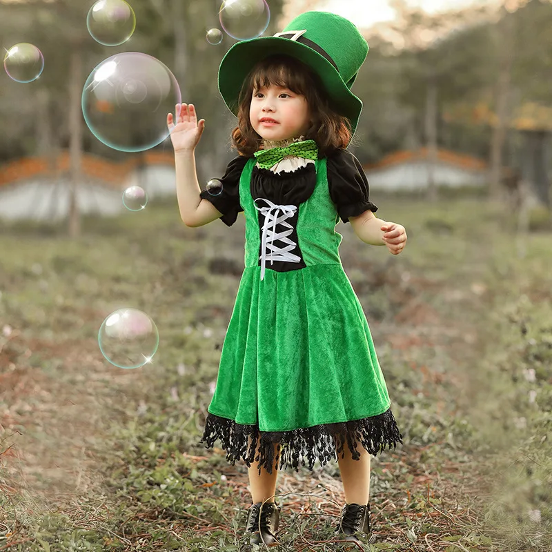 Irish Goblin Dwarf Cos Green Dress Hat 