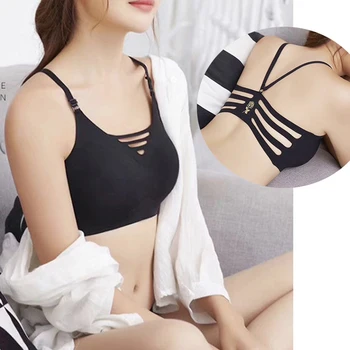 

Elovegirl Seamless Lingerie For Women Fitness, Black Color, Cooling Bra, Thin Lining, Push-up Bra, Women Intimate Y-shaped Bra