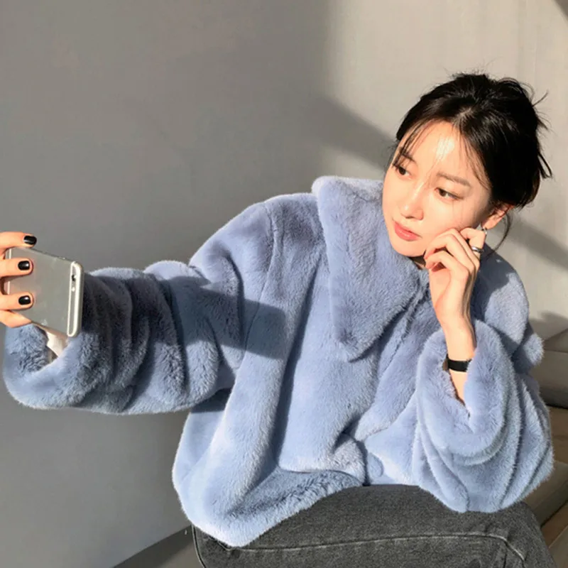 WHITNEY WANG осенне-зимнее модное уличная однотонное мягкое пальто из искусственного меха женское теплое плотное зимнее пальто fourrure femme