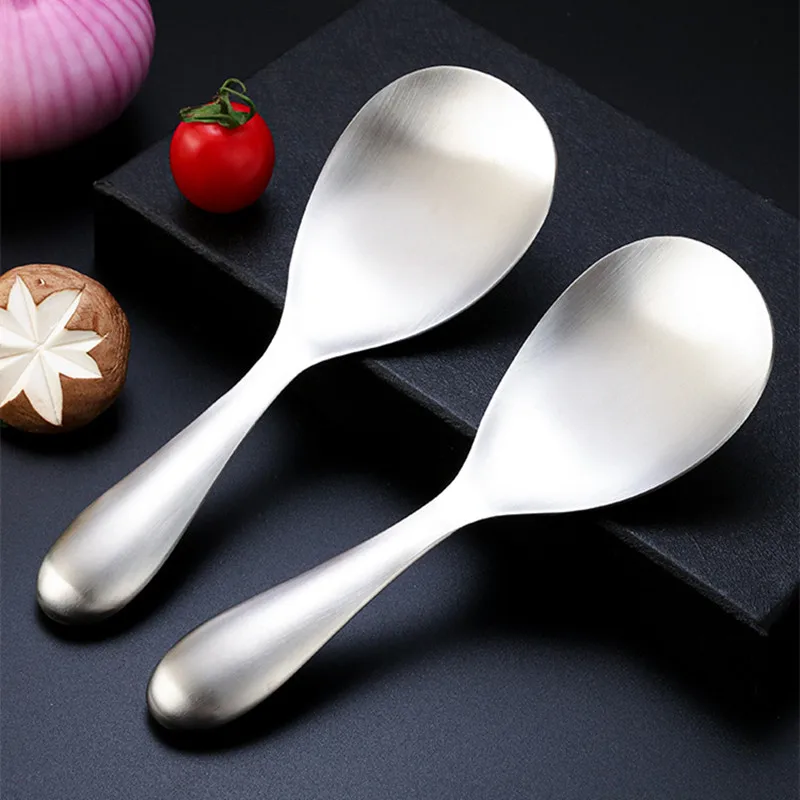 304 Stainless Steel Long Handle Rice Soup Spoon Ladle Household Cooking Utensils for Kitchen Accessories Tableware