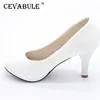 CEVABULE 2022 Shoes Women 3 Color Black White Red Color PU Thin Heels Pumps Profession Pumps Women Shoes.DFGD-8807 ► Photo 1/6