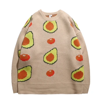 

Knitted Sweaters Harajuku Casual Pullover Crewneck Knitwear Jumper Sweater Tops Streetwear Fashion Hip Hop