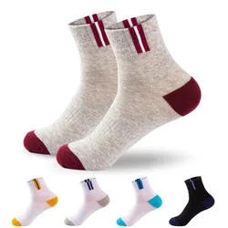 10Pcs=5Pairs Men Cotton Business Dress Socks Mesh Breathable Socks Spring Summer Autumn Fashion Casual Sport Socks EU39-44 Meias