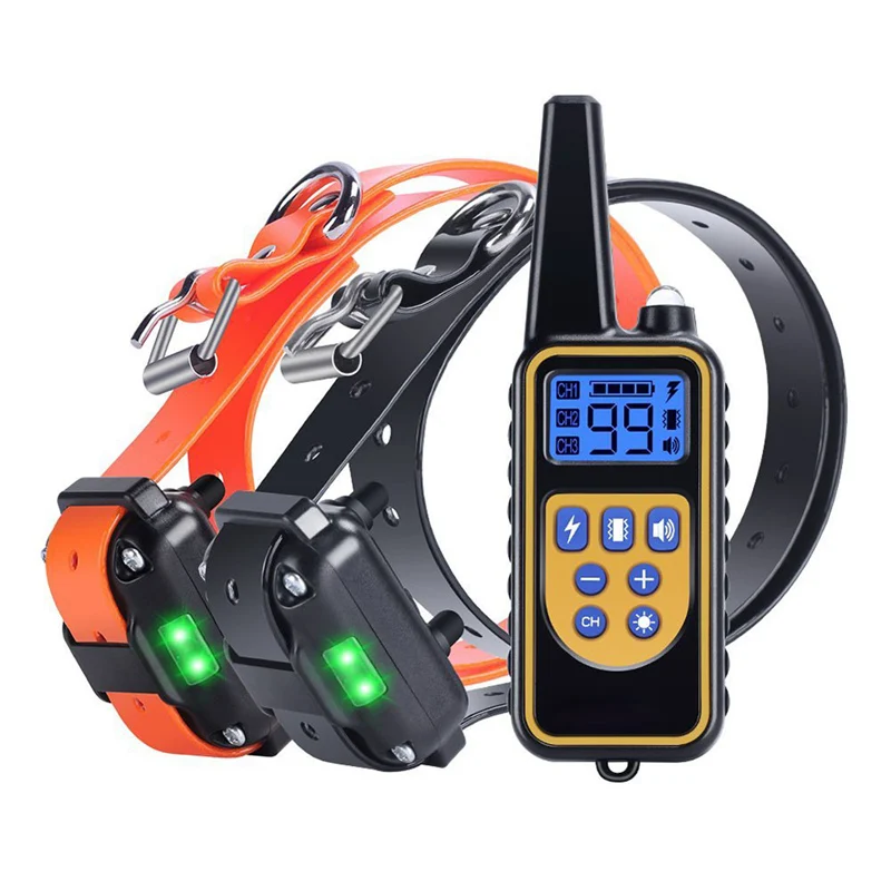 

US Plug Remote Dog Training Collar, Rechargeable with Beep, Vibration and Shock Electronic Collar