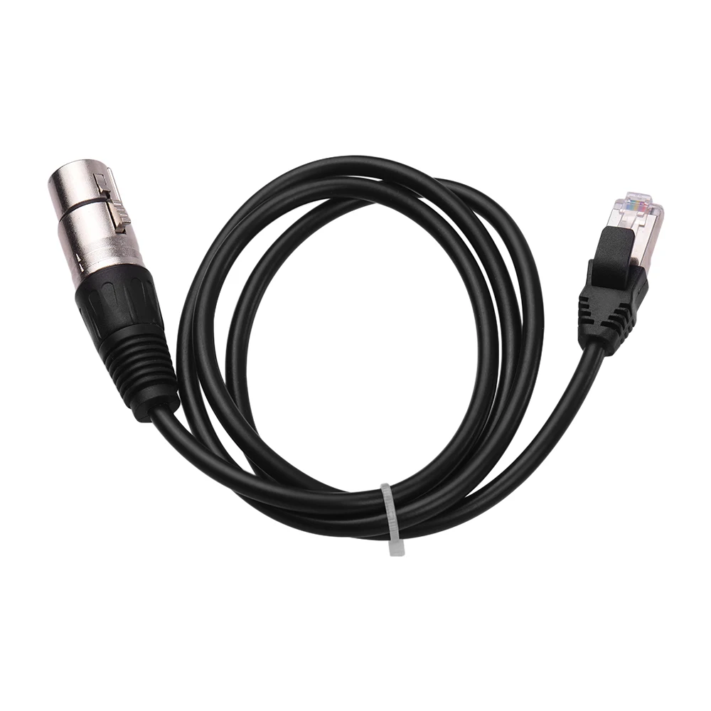 

RJ45 Male Network Connector to 3-Pin Mini XLR Female Extension DMX512 Cable Stage Studio Cables Wires Silver/Black Colors
