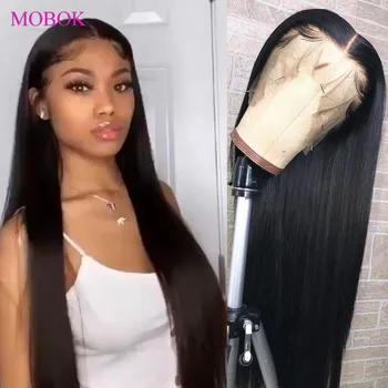 

Mobok Straight Human Hair Wigs 13X4 Lace Frontal Wigs Brazilian Human Hair 250% Remy Wig Human Hair Lace Front Wig Pre Plucked