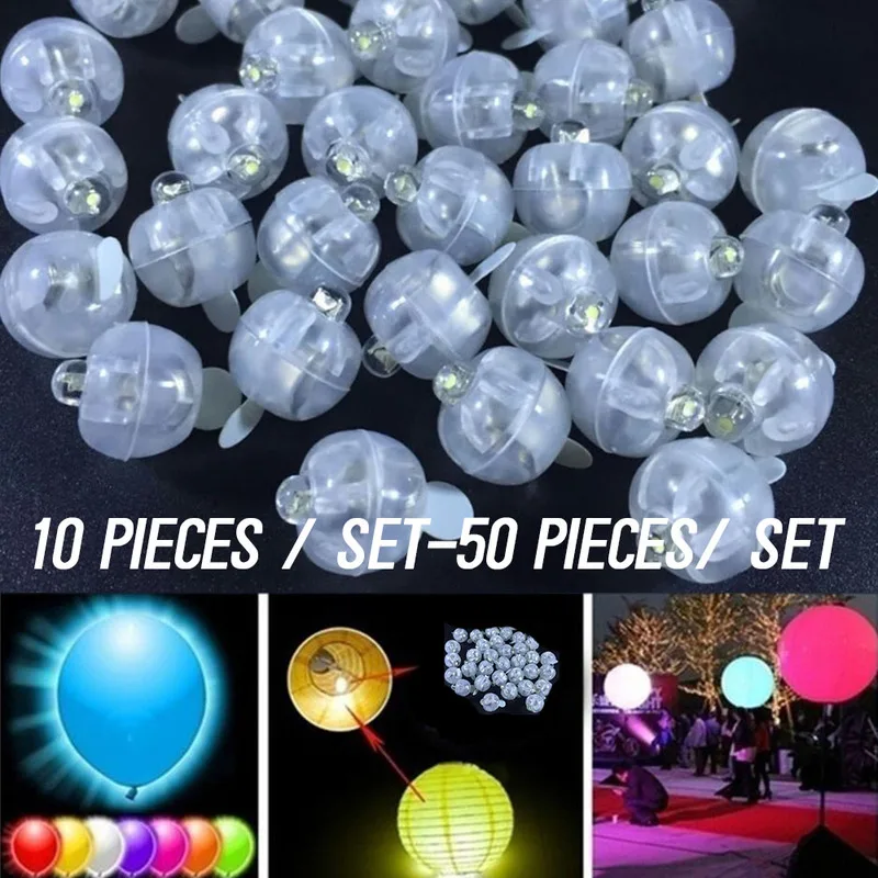 

Round RGB LED Flash ball lamp mini color 10/50pcs STANDING paper lantern balloons lights for Christmas wedding party decoration