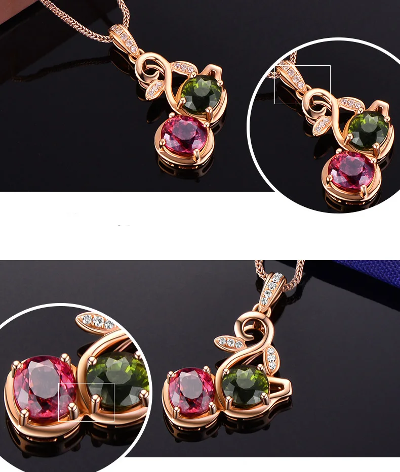 Bague Ringen, стиль, женское серебро 925, ювелирное ожерелье, розовое золото, цвет турмалин, подвеска, ключица, цепь, подарок на свадьбу