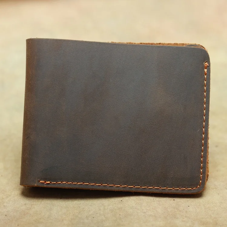 Skup Portfel skórzany prosty portfel w stylu retro pionowy portfel