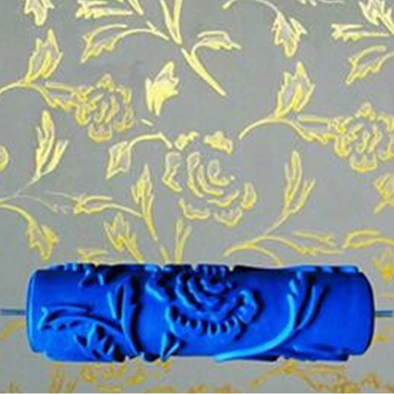 7 дюймов 3D резиновые стены декоративной живописи ролик, сделанный по образцу ролик настенные украшения инструменты без ручка, роза, ролик