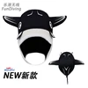 Aturdive new marine devil Manta cartoon diving cap head cover with sun protection and warm surfer face Gini 1