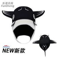 Aturdive new marine devil Manta cartoon diving cap head cover with sun protection and warm surfer face Gini 1