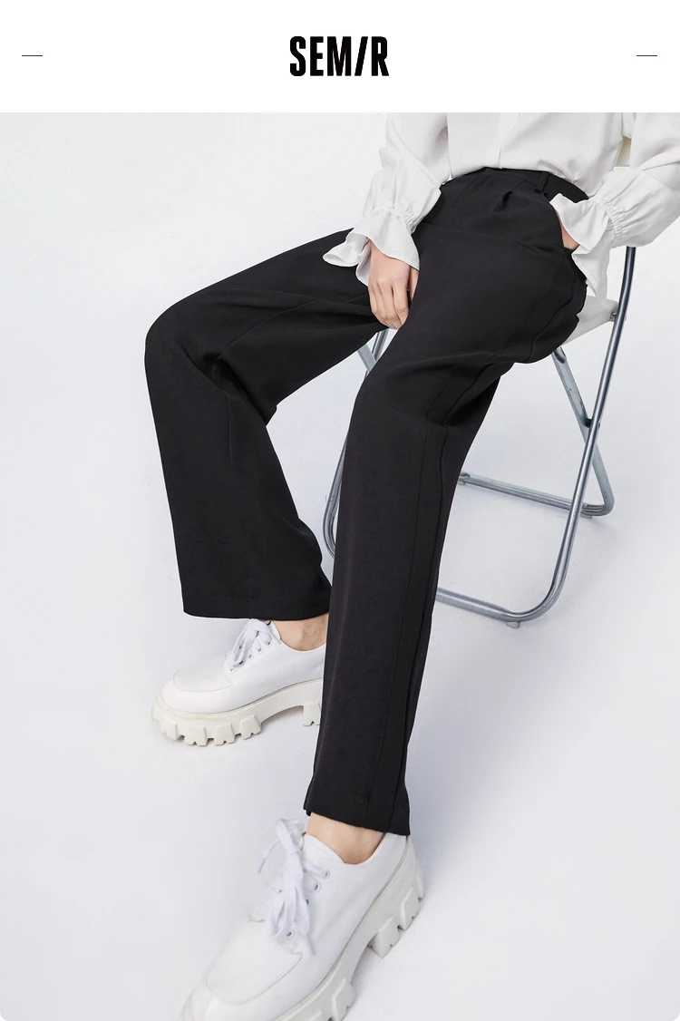 SEMIR Casual Pants Women Spring 2021 New Loose Wide-Leg Pants Slim Drape Mopping Pants Suit Trend SEMIR Casual Pants Women Spring 2021 New Loose Wide-Leg Pants Slim Drape Mopping Pants Suit Trend