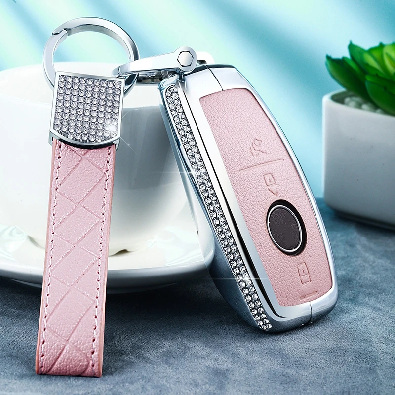 Чехол для автомобиля Smart Key для Mercedes Benz E S класс E200 E260 E300 E320 W205 W213 Алмазный кожаный защитный чехол для ключей
