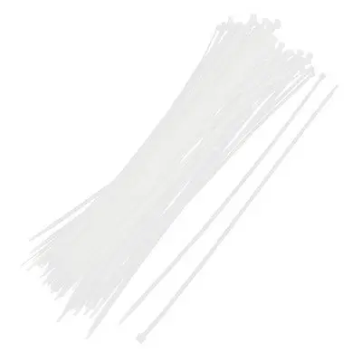 

17.7" Self-Locking White Nylon Cable Zip Wire Tie Fastener 100 Pcs