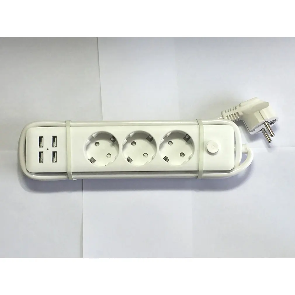 

Compact Size Travel Travel Power Strip Portable Extension Socket Outlet with 4 USB Wall Charger Smart Desktop Socket