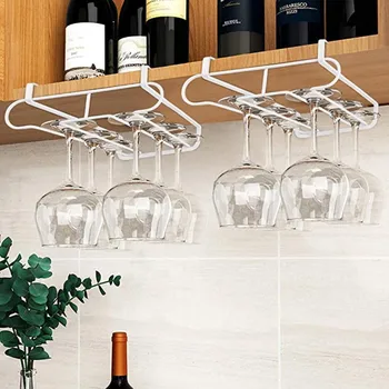 

Cabinet Upside Down Wine Glass Holder Creative Iron Art Goblet Hanging Rack Home Bar Wine Glass Storage Rack Useful