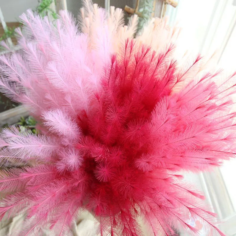 

Artificial Flowers Handmade Fluffy Long Featherfor Home Wedding Garden Decoration Hand Bouquets Plastic Fake Flowers