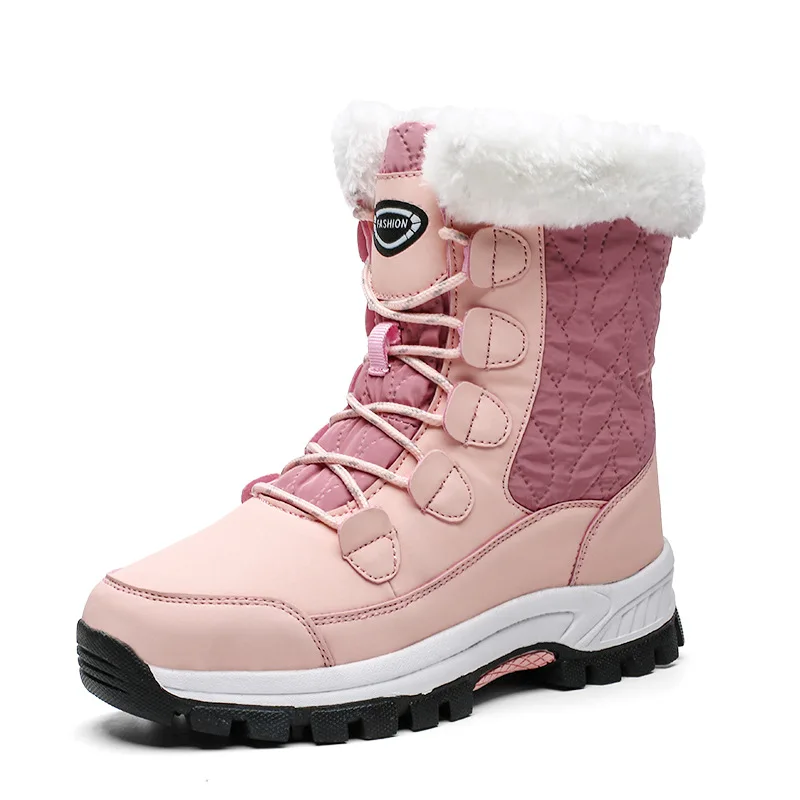 

2019 Autumn And Winter Classic Hight-top plus Velvet Warm WOMEN'S Shoes Extra Large Fashion Snow Boots Cotton-padded Shoes Boots