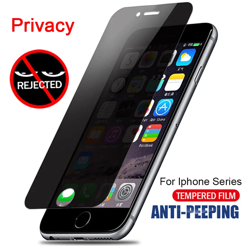 Magic Privacy Anti-Spy Screen Protector For iPone X XR XS Max 9H Tempered Glass For iPhone 5 6 S SE 7 8 Plus afbeelding