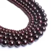 Wholesale Natural Stone Beads Dark Red Garnet Round Loose Beads For Jewelry Making DIY Bracelet 15