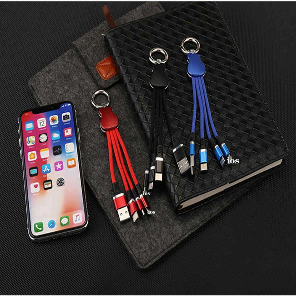 3 в 1 Micro USB TypeC кабель для зарядки Micro USB гитара дизайн брелок Линия синхронизации данных для iphone Освещение USB Кабель зарядного устройства