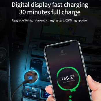 4in1 4USB 車の充電器急速充電 3.0 電話車の高速前面背面充電アダプタ車 Adaptateur デ chargeur iPhone huawei 社