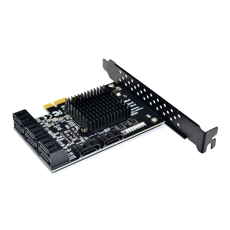 PCIE SATA III 8 портов контроллер карты PCIe 2,0x1 SATA 6G плата расширения с низкопрофильным кронштейном поддержка Win10 PCIE SATA карты