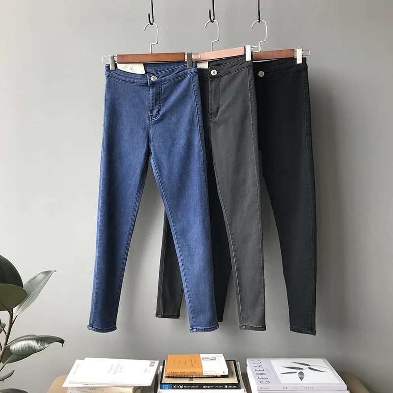 

High-waisted Jeans Women's Autumn 2019 New Slim Skinny Ankle-Length Pants Pencil Trousers Female Office Lady