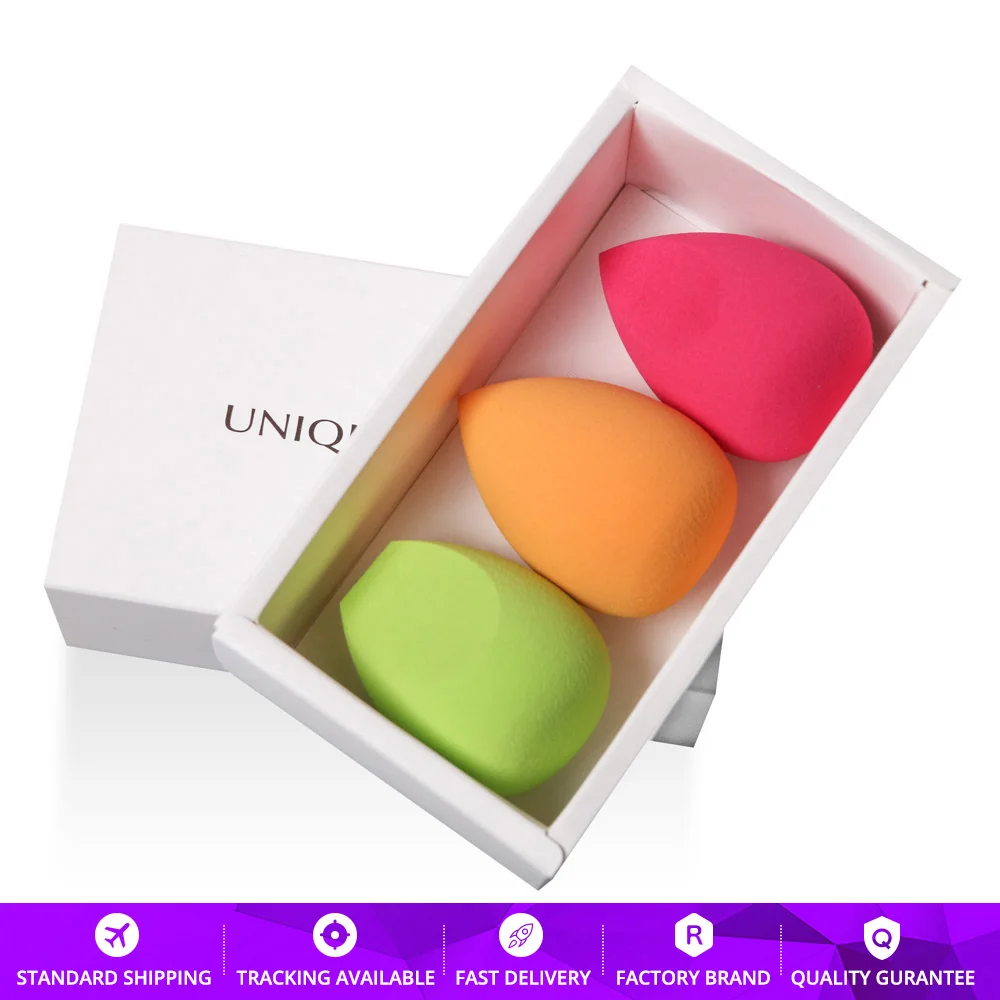 

UNIQUE COLORS 3PCS/Box Makeup Sponge Cosmetic Puff Facial Powder Smooth Beauty Makeup Sponge BB Cream Foundation Makeup Tools