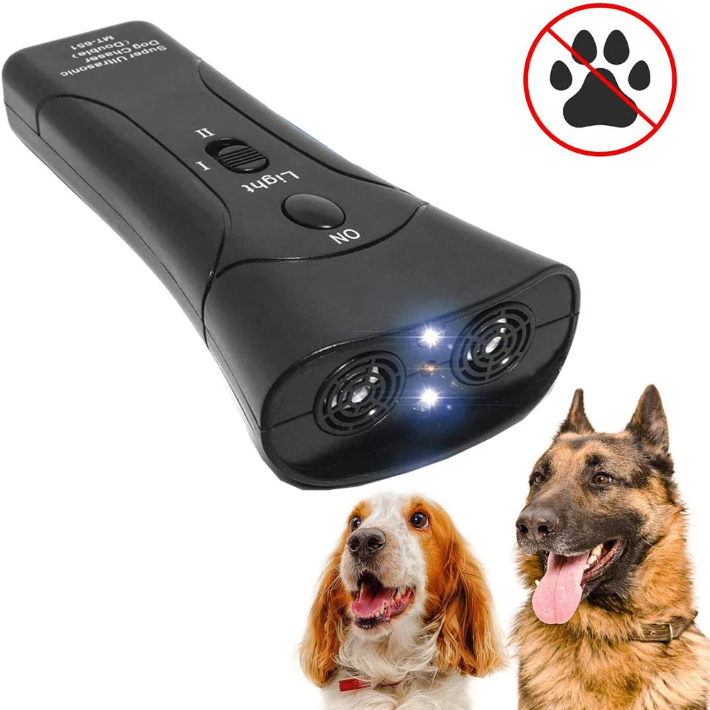Espantaperros 3 en 1, entrenador aparato de entrenamiento ultrasónico LED, antiladridos, sin batería