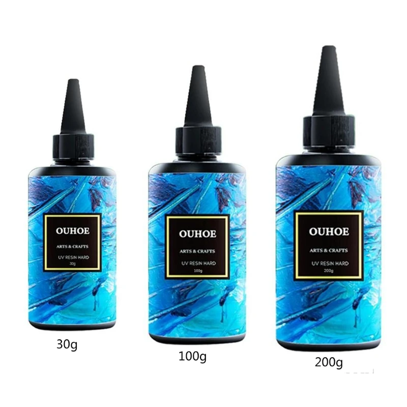 30/100/200g Ultraviolet Resin Hard Glue Curing UV Gel DIY Jewelry