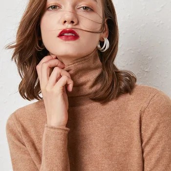 

women's turtleneck cashmere wool sweaters pullover long sleeve plus size loose Female flesh knitwear 2020 Autumn Winter freeship