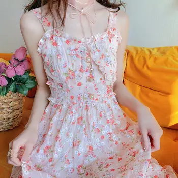Cute Summer Print Floral Vintage Long Dress 9