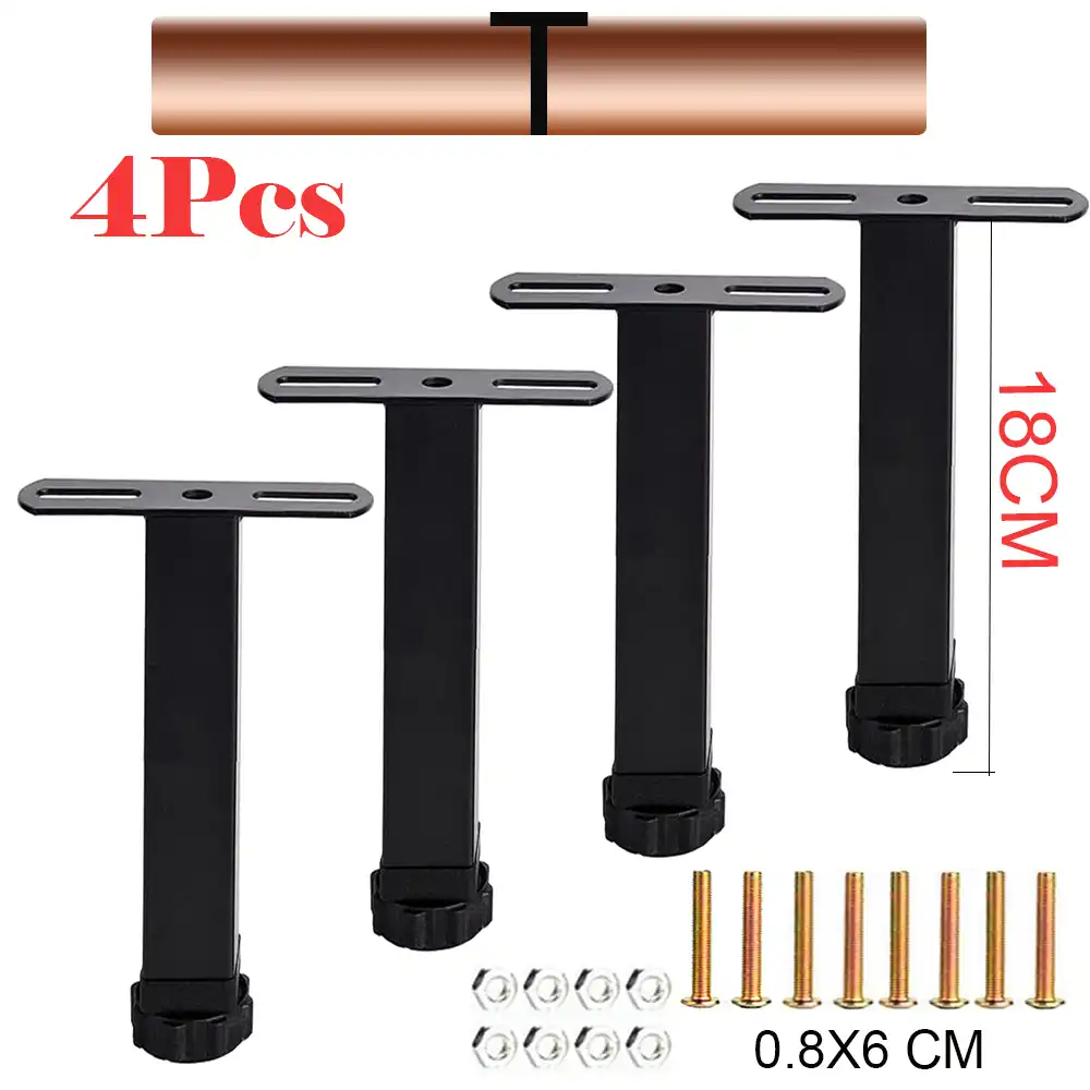 Adjustable Height Clamp Tube Leg Metal Square Bed Riser Table Legs for