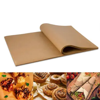 

Promotion--100pcs Paper Baking Liners Sheets, Precut 30x40cm Non-stick Wax Paper for Cook, Grill, Steam, Pans, Air Fryers, Hambu