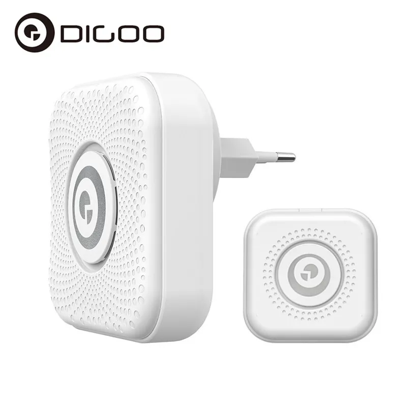 DIGOO DG-PJ16R 433MHz Plug-in Wireless Doorbell Kit 36 Melodies Chime 8 Volume Adjustment 1 Button EU/US Plug Receiver | Безопасность и