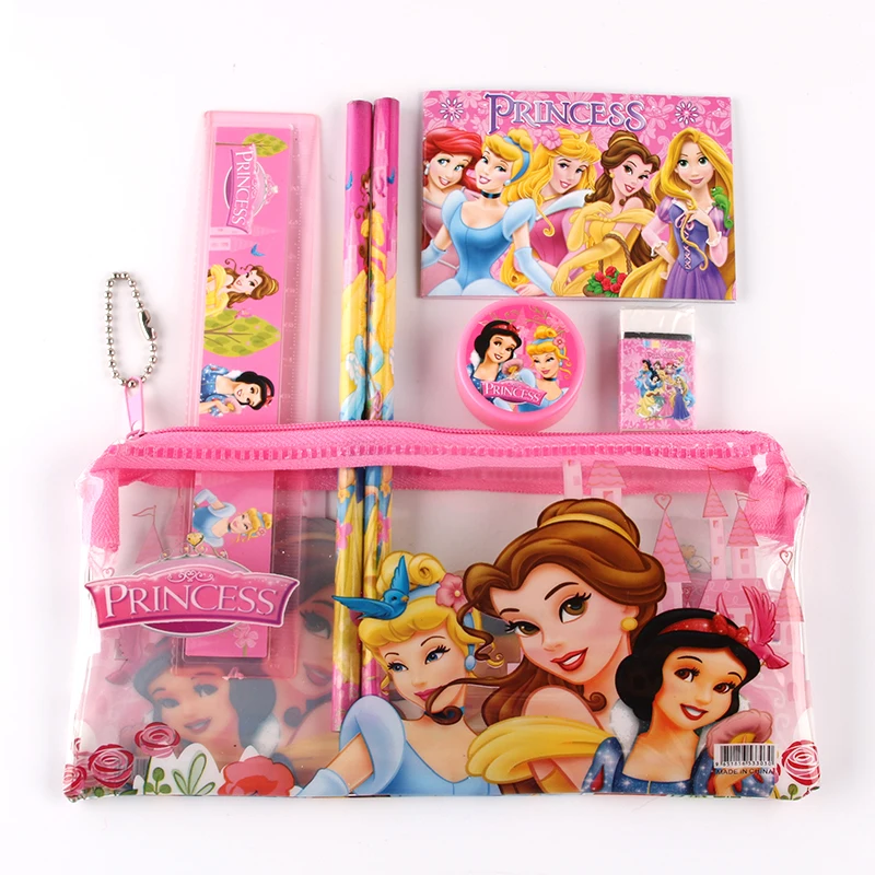 

12set/lot Princess children pencil case Kids school supplies stationery set cartoon pencil case pencil Bag boys girls set