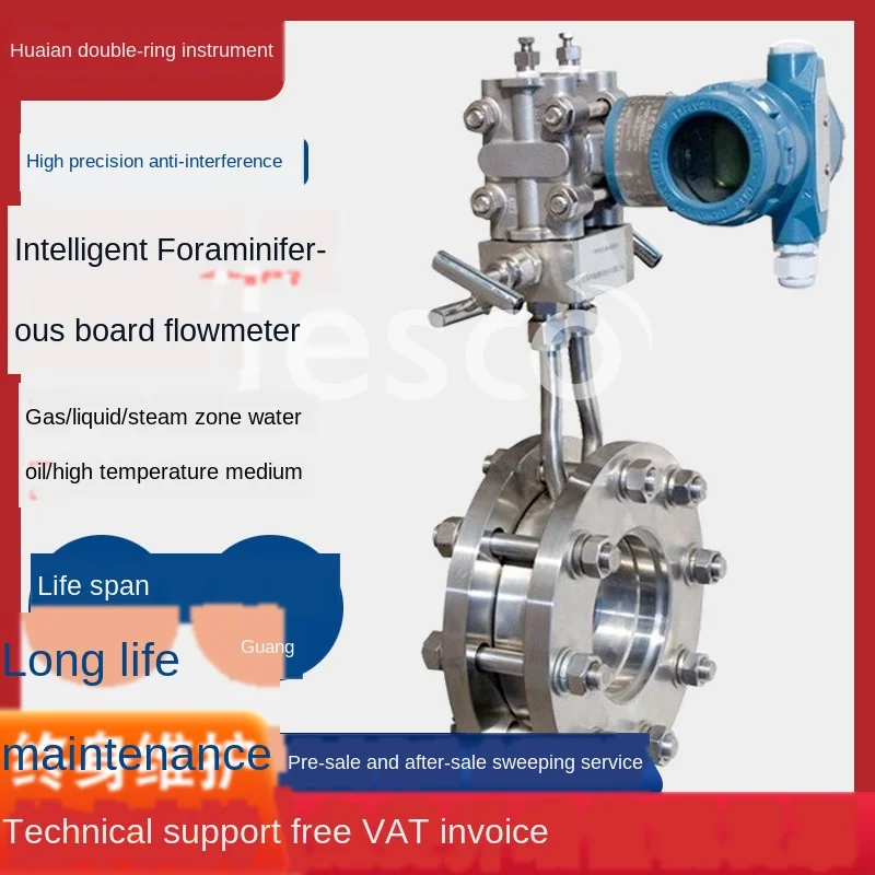

Flowmeter V-cone nozzle Venturi wedge flow meter differential pressure multi-throat diameter wing wind measuring device