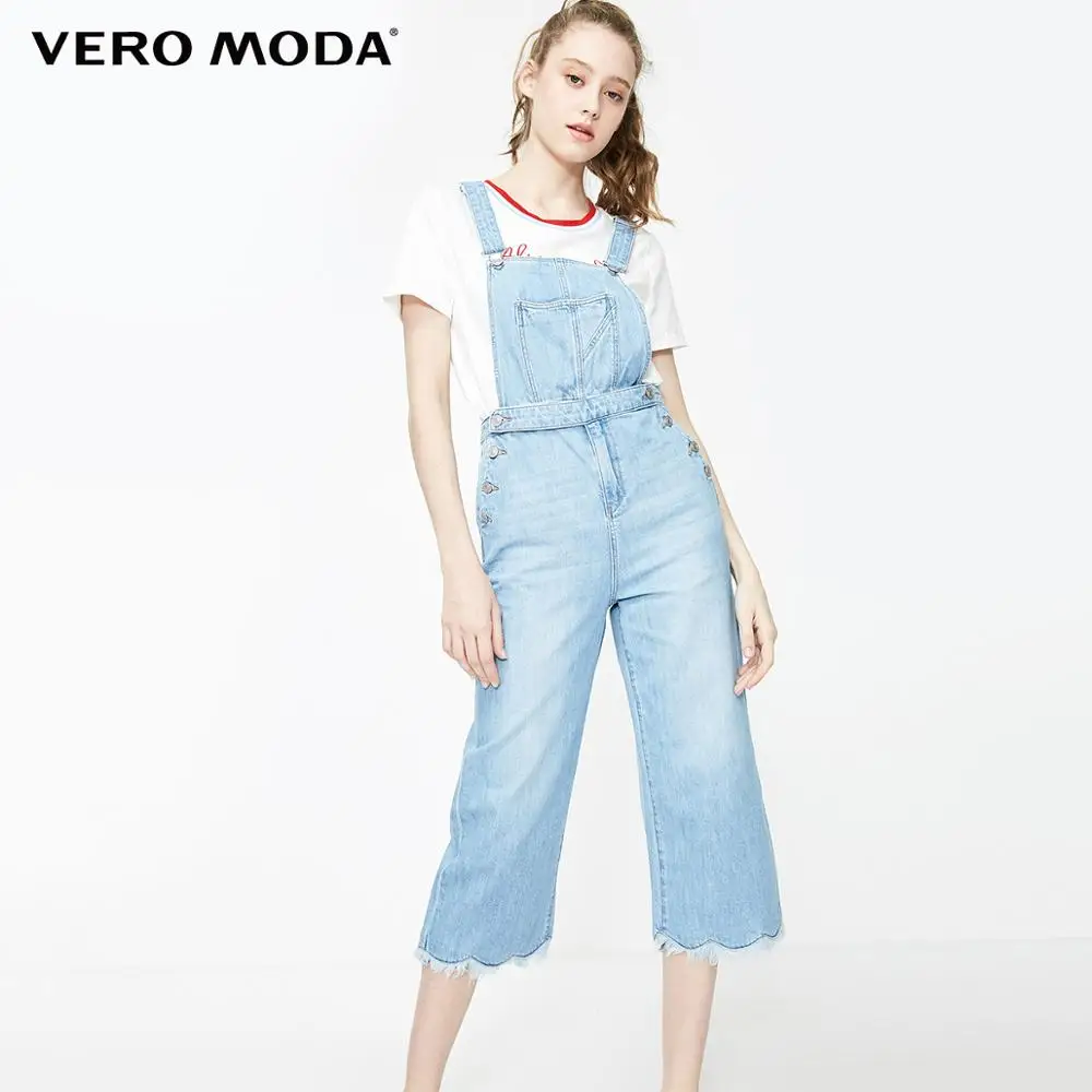 Vero Moda Women's 100% Cotton Washed Faded Capri Denim Jumpsuit | 3192D4504 Vero Moda Women's 100% Cotton Washed Faded Capri Denim Jumpsuit | 3192D4504