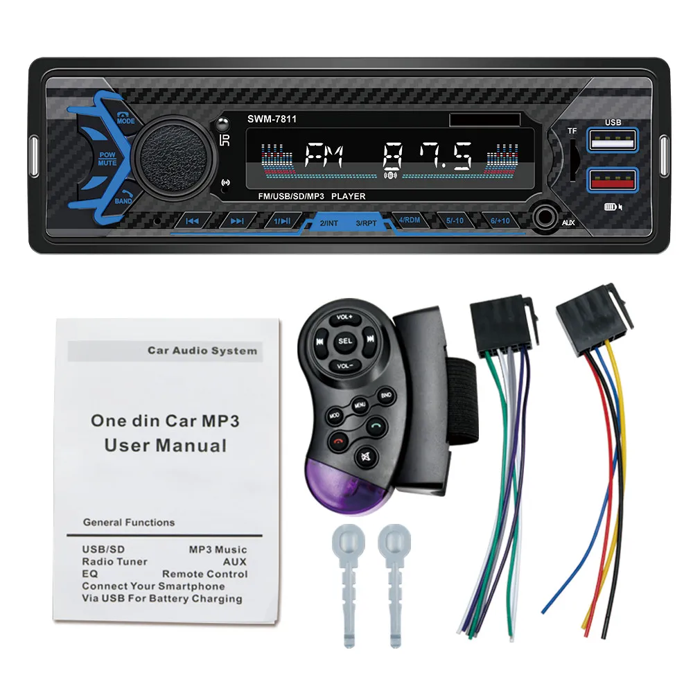 Автомобильный Bluetooth MP3 музыкальный плеер 12 В функция FM-радио два USB AUX SD-карта U-диск