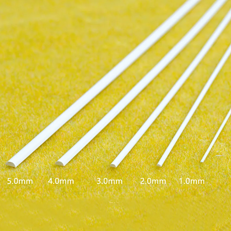 

100 PCS building model sand DIY handmade material tube rod ABS semicircle diameter from 1 to 5 mm resin figure gundam