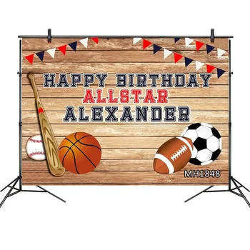

Happy Birthday Photo Background Photography Studio Baseball Basketball Football Sports Kid Child Backdrop Photozone Photophone
