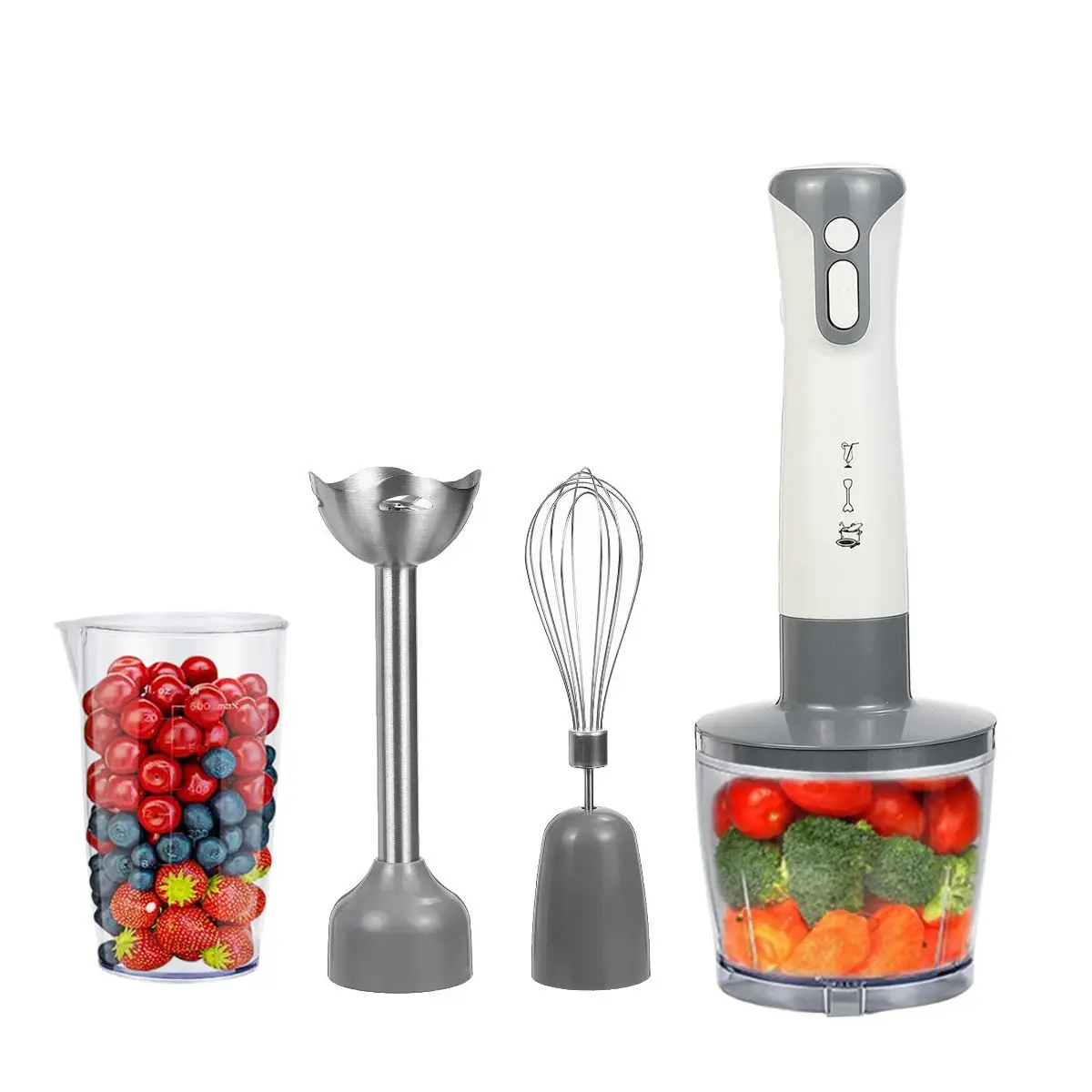 Warmtoo 4 In 1 3 Speeds 600w Immersion Hand Stick Blender Mixer