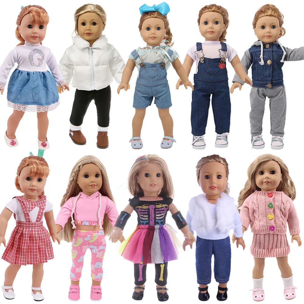 Hosen für 18 Zoll Puppenkleidungszubehör Puppenkleidung Oberteile 