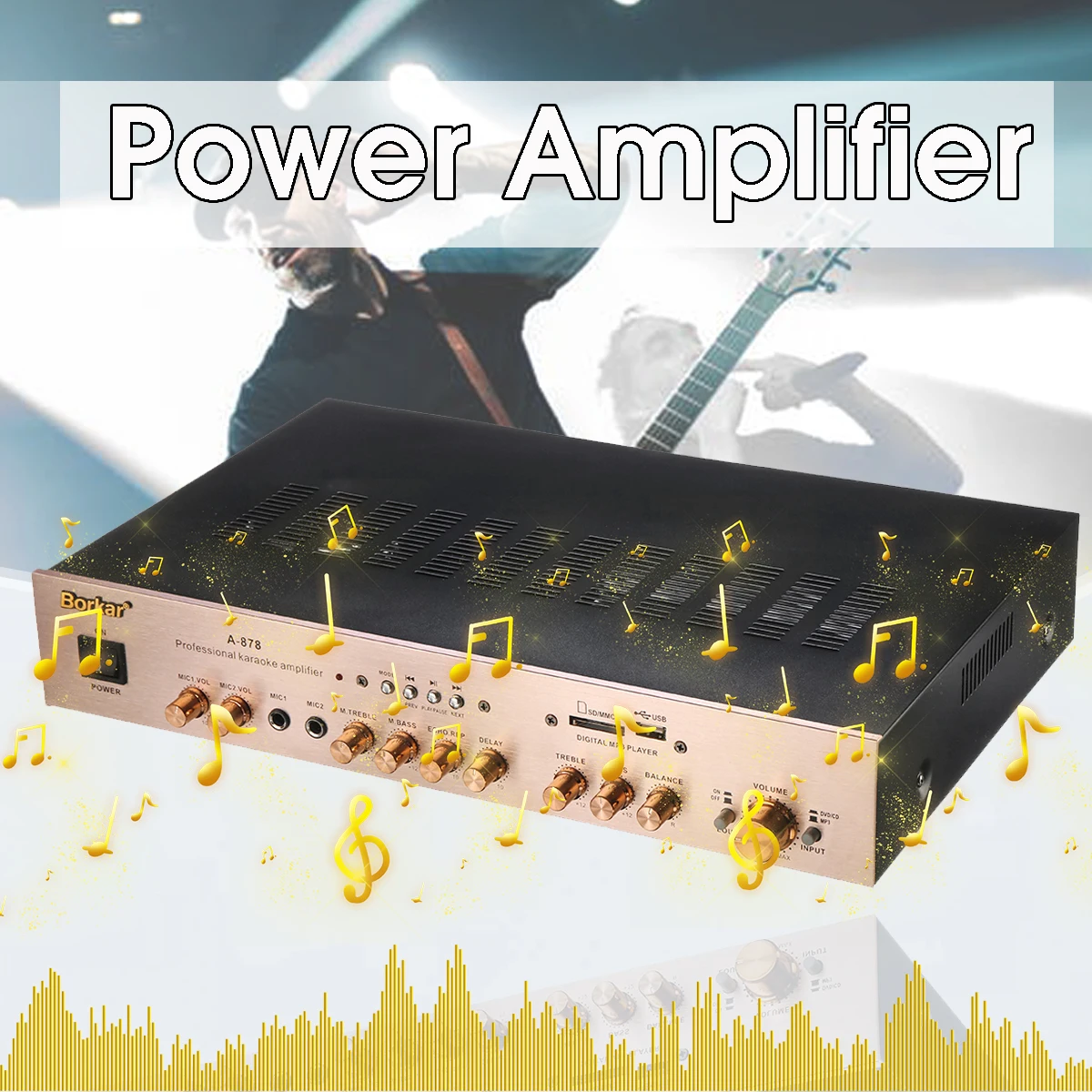 Bluetooth 5,0 канальный 1500 Вт аудио стерео цифровой усилитель мощности HiFi FM USB AMP USB Домашний кинотеатр Автомобильные усилители