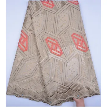 

African Lace Fabric High Quality French Embroidery cotton cloth Nigerian Stones Fabric Swiss the top lace For Wedding Party lace