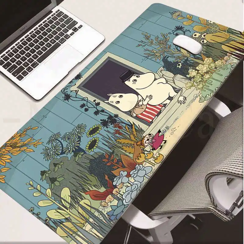 Lock Edge 40X90cm MaiYaCa милый Бегемот Moomin Pikku myy клавиатуры резиновый коврик игровой коврик для мыши Настольный коврик большой коврик для мыши клавиатуры коврик - Цвет: Lock Edge 40X90cm