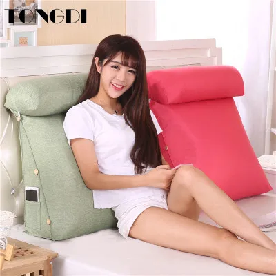 

TONGDI Home Soft Pillow Back Cushion Modern Elegant Linen Backrest Multifunction Luxury Decor For Bedside Seat Bed Sofa Tatami