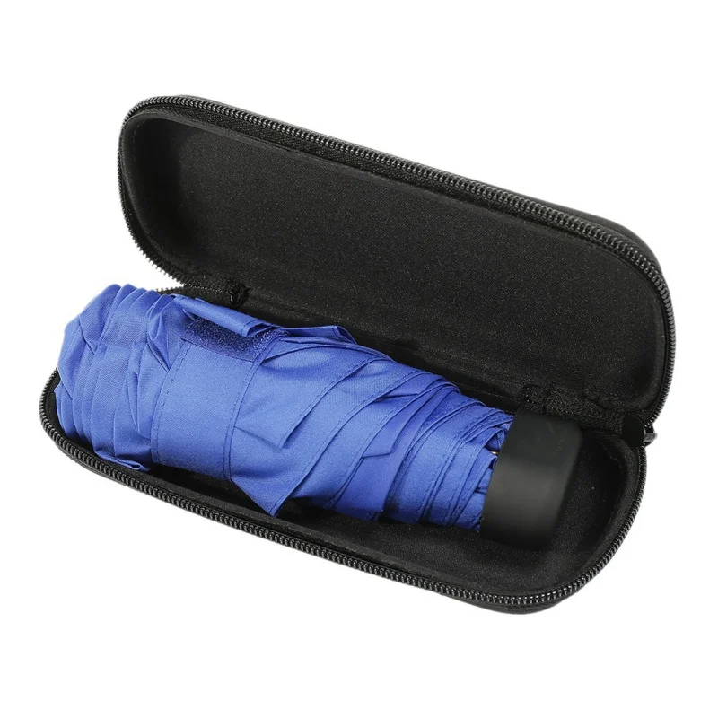 Мини пятискладной зонт для путешествий с чехлом EVA 6 ребер ткань эпонж УФ Защита компактный портативный Открытый Дорожный зонт от солнца